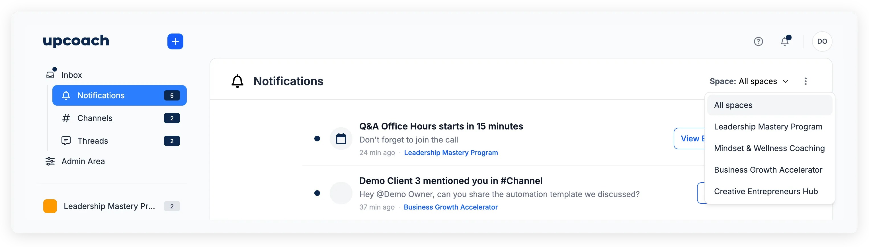 Three-dot menu with Mark all as read and Hide read options