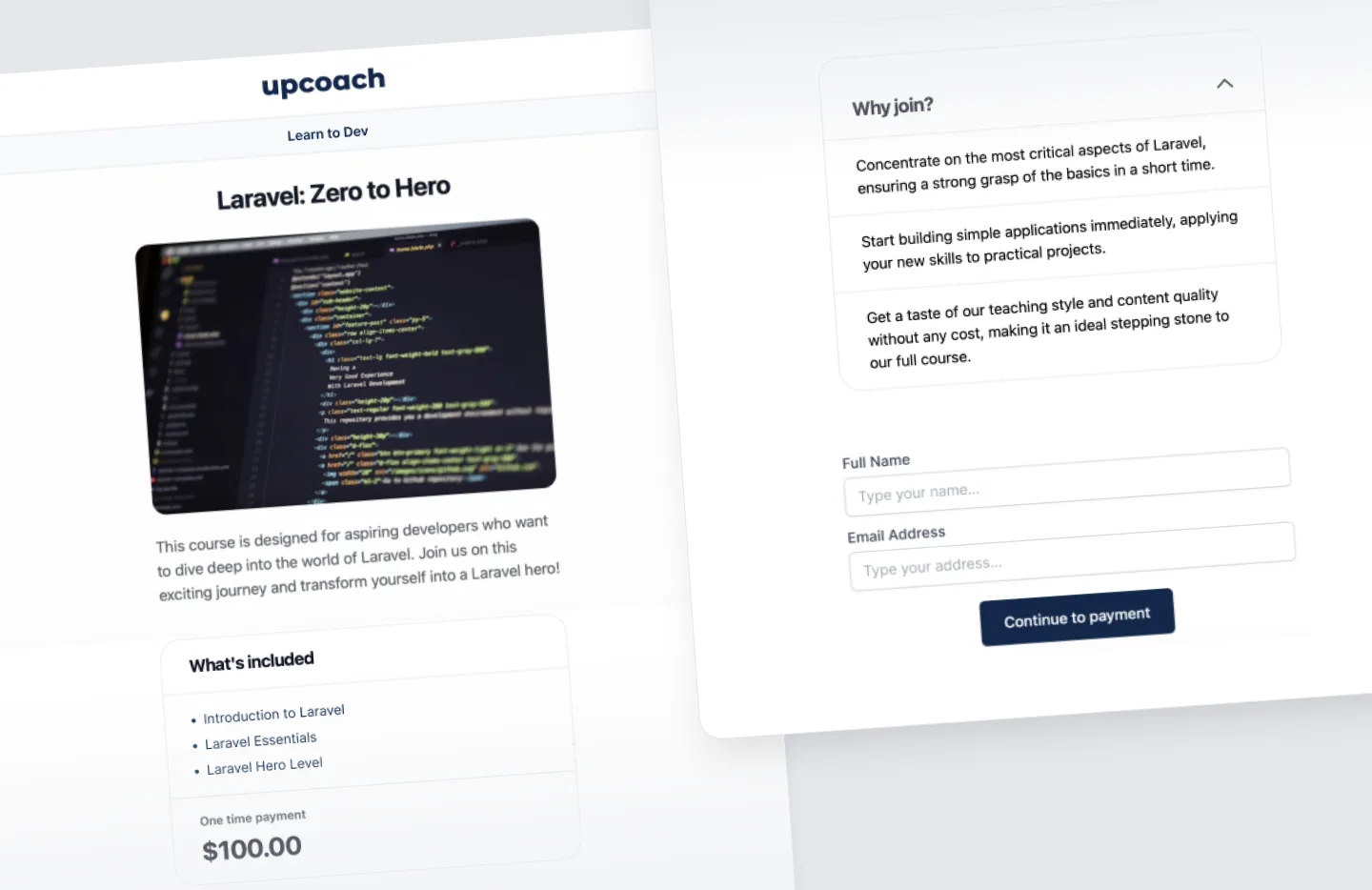 Custom branded offer page