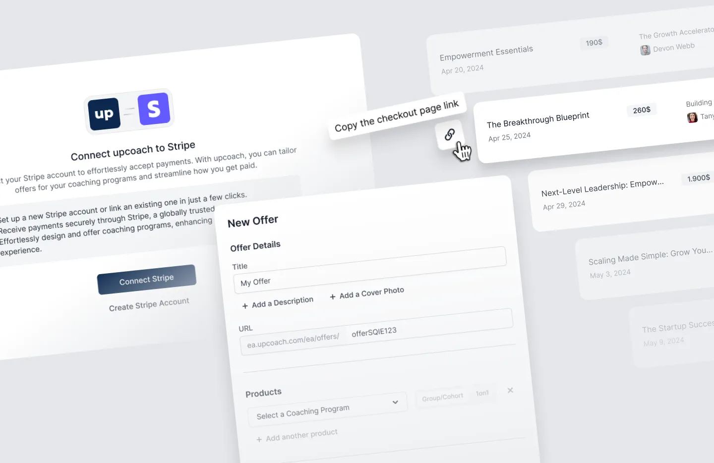 Instant setup with Stripe integration