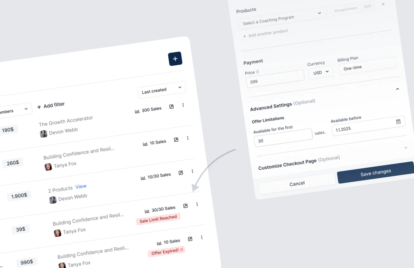 Built-in scarcity and urgency tools