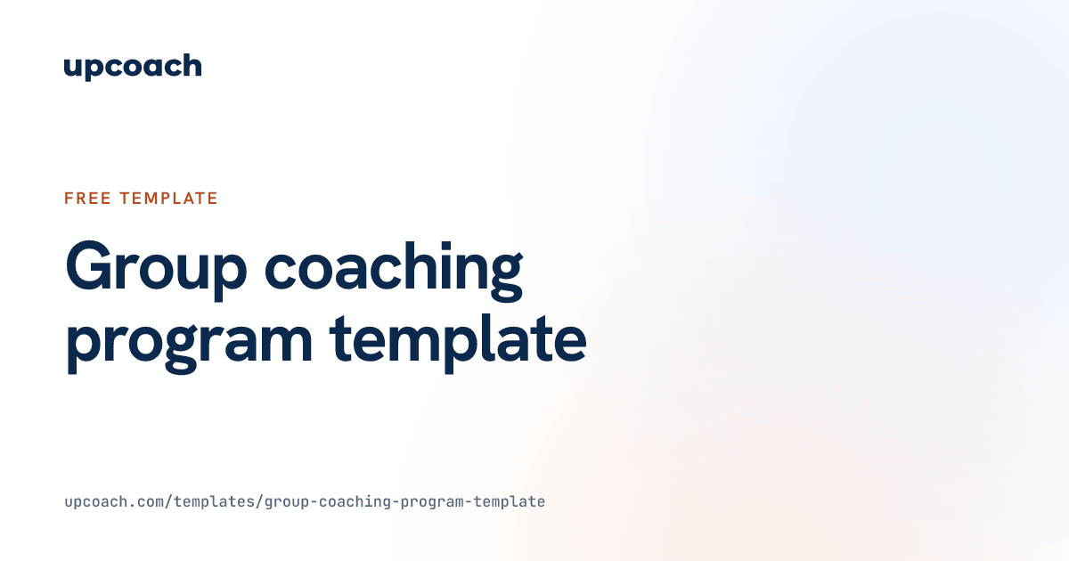 Server Free Template Report Group Coaching Program Template (Free, 12 Weeks) | upcoach