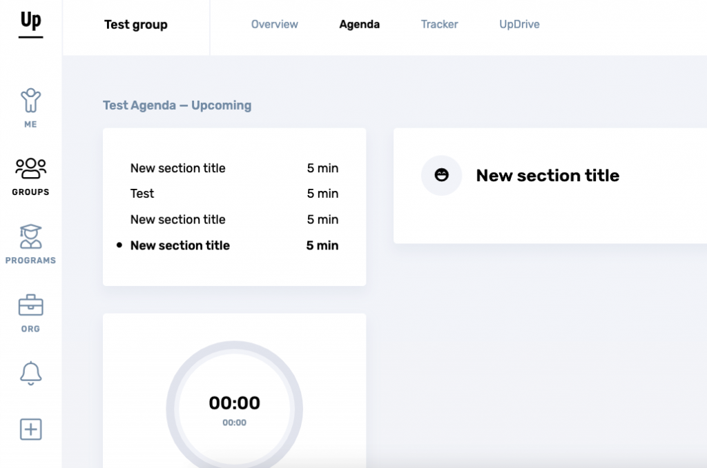 agenda-layour | upcoach coaching platform