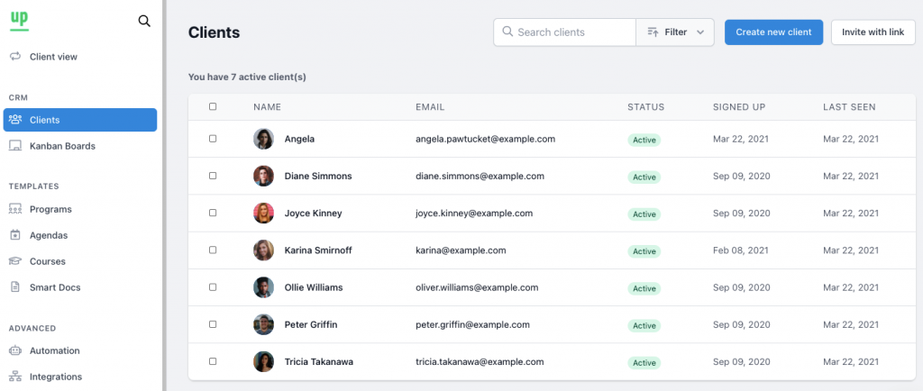 crm | upcoach coaching platform upcoach crm
