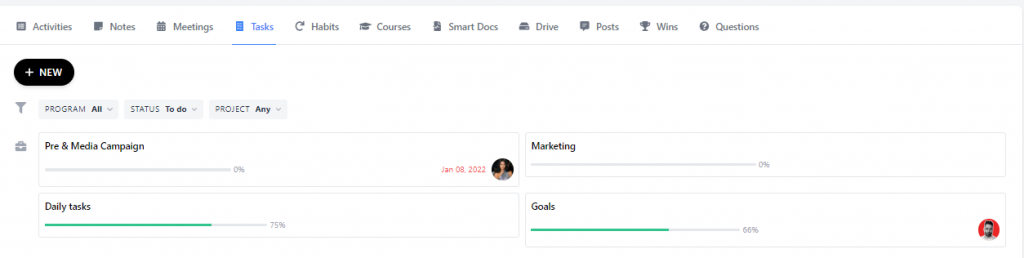 upcoach-to-dos | upcoach coaching platform