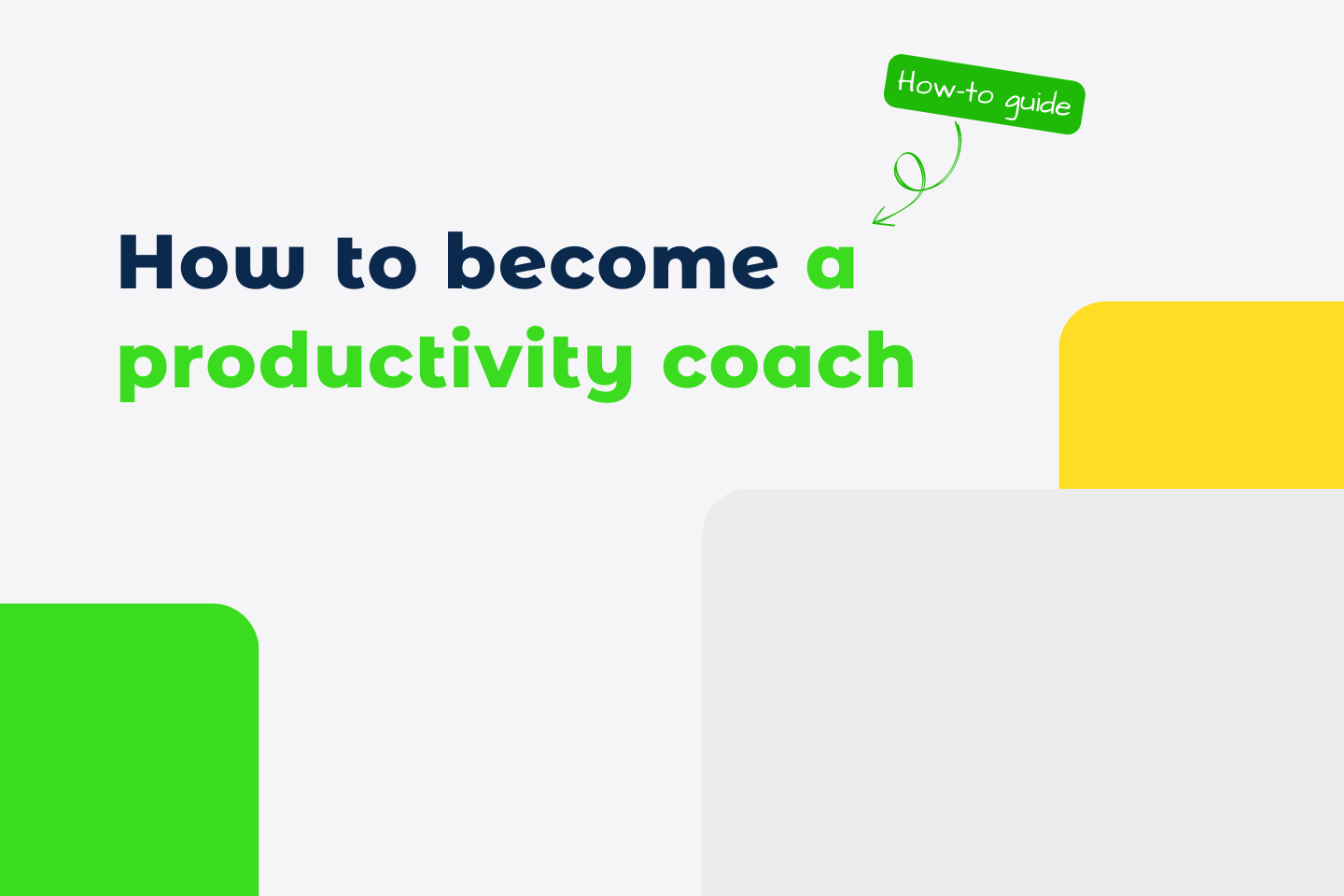 How to become a productivity coach