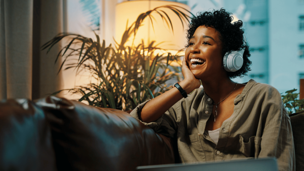 Coaching client listening to new episodes of a popular podcast 